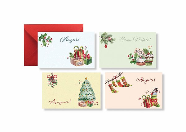 Biglietti e Bustine Rosse "Natale Sincero" Assortiti