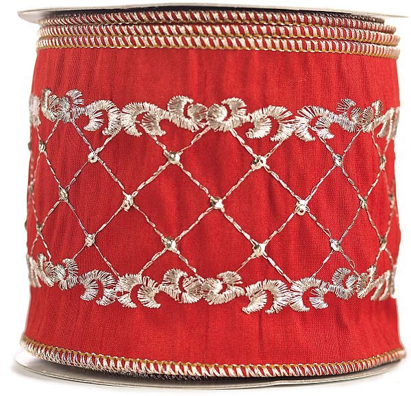 Bobina tessuto animato rosso Rococo'