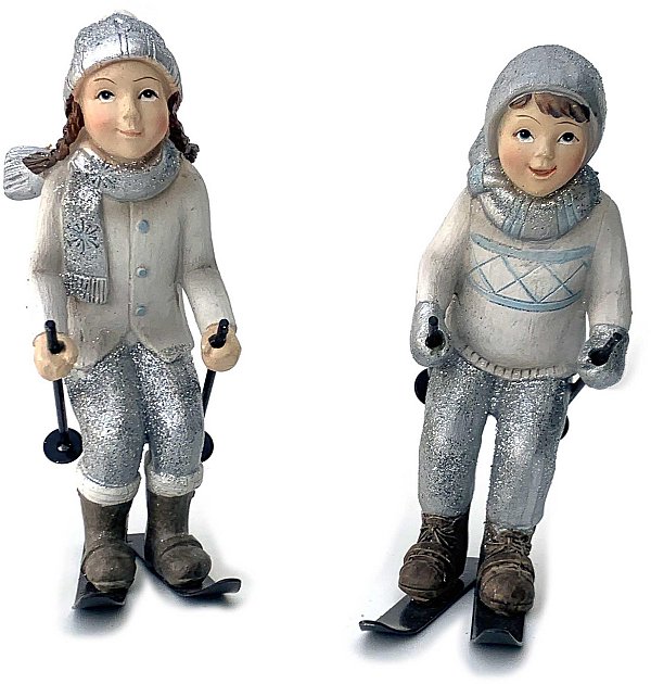Set Bimbi in Resina Argento su Sci
