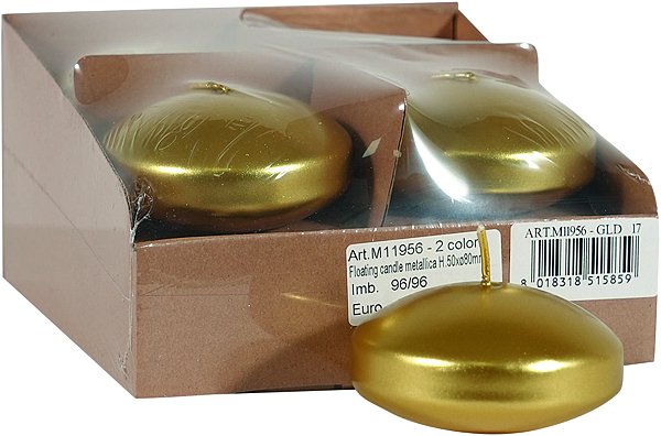 Box Candele Galleggianti Metallizzate Oro