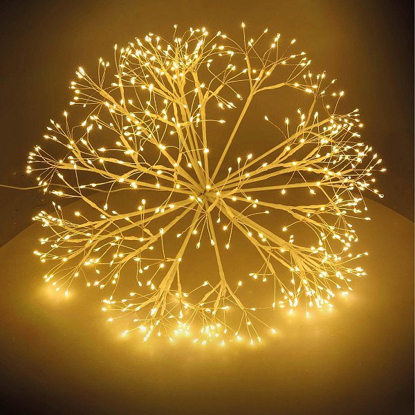 Sfera Bianca con Led a Luce Calda Fissa (cavo di 5 metri)