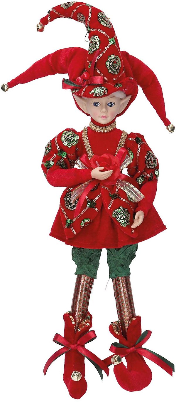 Elfo in Tessuto Rosso e Verde