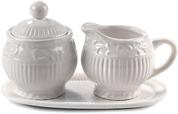 Lattiera + Zuccheriera in Ceramica Arabesque