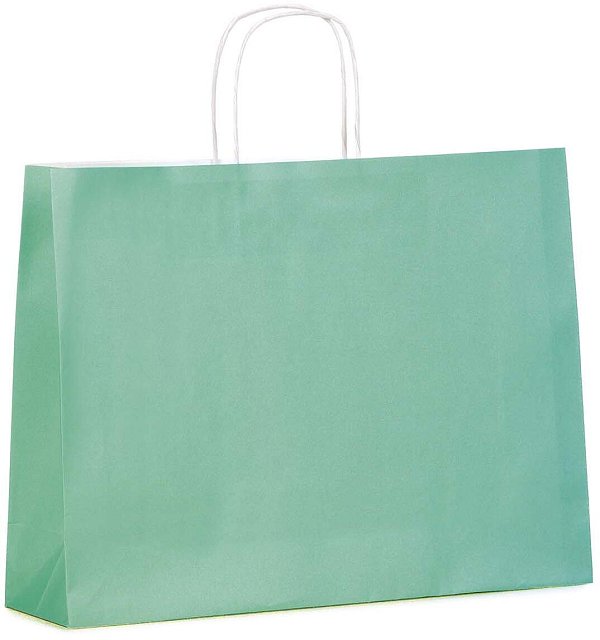 Shopper Carta Italy Verde Acqua con Maniglia Intrecciata