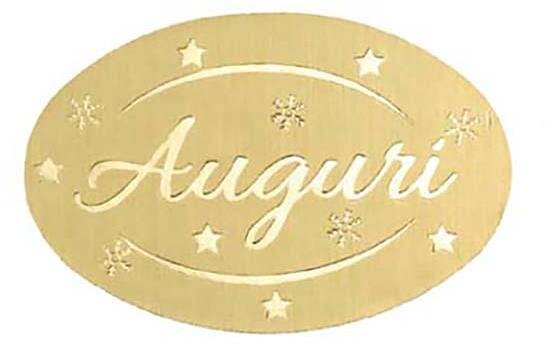Etichette Auguri Ovali Oro con Stampa a Caldo