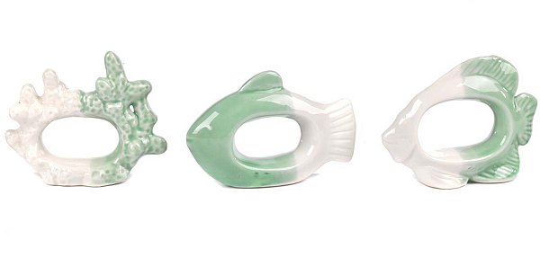 Set Portatovaglioli in Ceramica Verde