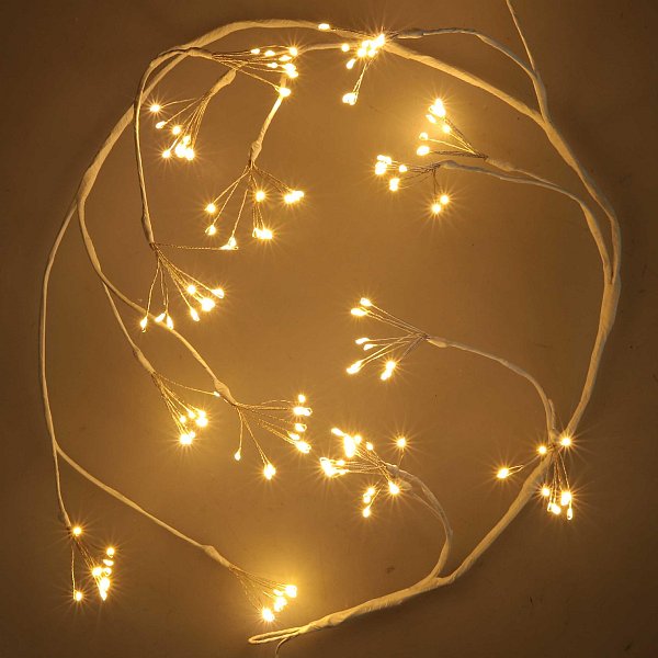 Tralcio Bianco con Led a Luce Calda Fissa (cavo di 5 metri)