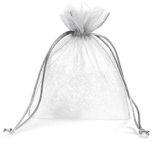 Sacchetti Organza Argento con Cordino in Raso