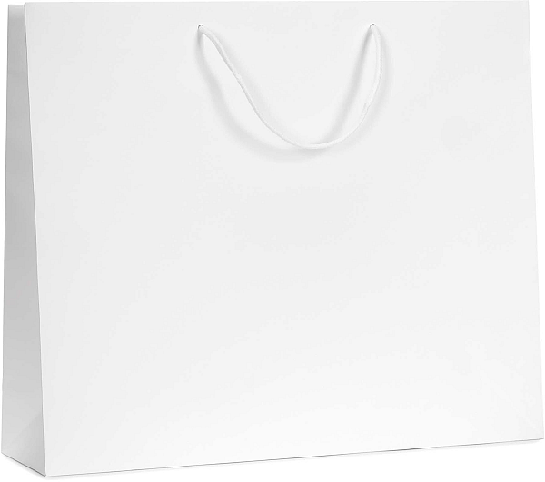 Shopper Carta Kraft Bianco Liscio con Cordino