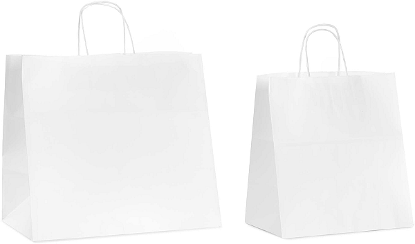 Shopper Carta Bianco Take Away con Maniglia Intrecciata