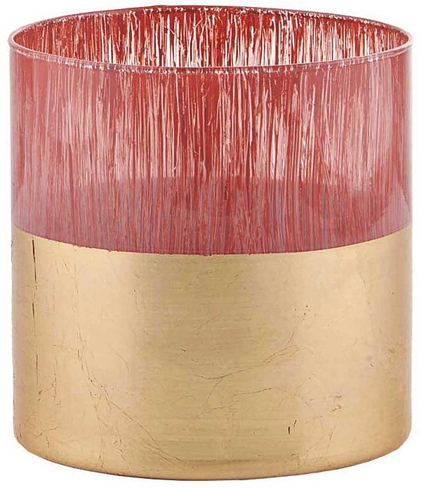 Cilindro in Vetro Rosa Dorato Tuia