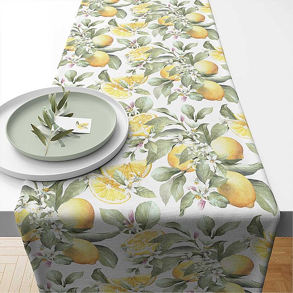 Table Runner in Tessuto Limoni