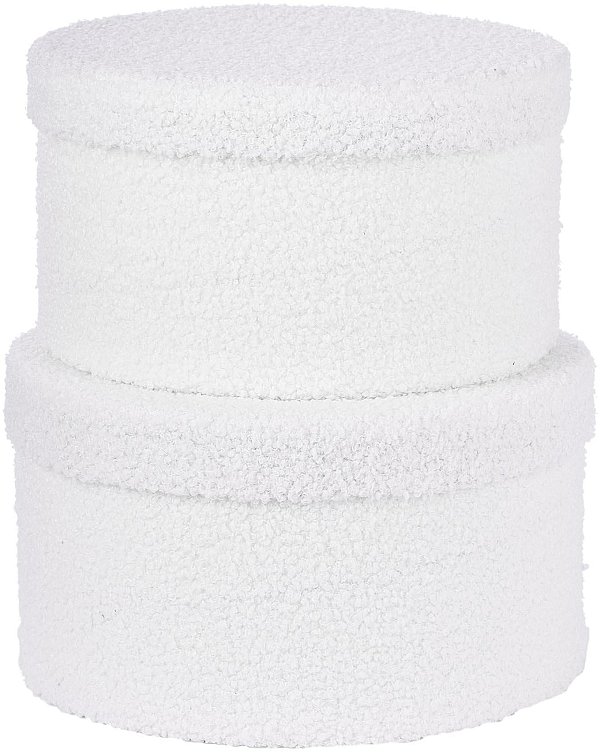 Set Scatole Cilindro con Pelliccia Bianca