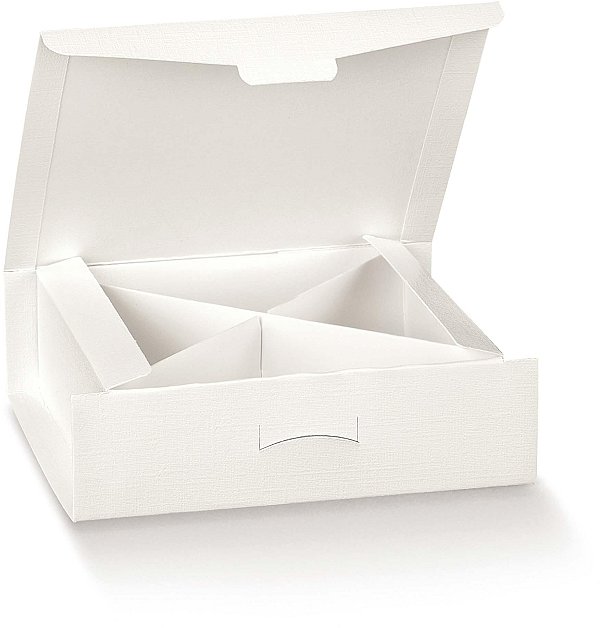 Scatola Gift Fibra Bianco con Divisorio