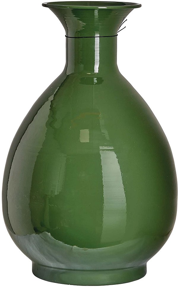 Vaso Ovale in Metallo Verde