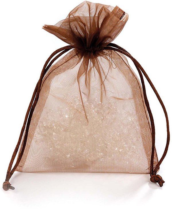 Sacchetti Organza Marrone con Cordino in Raso
