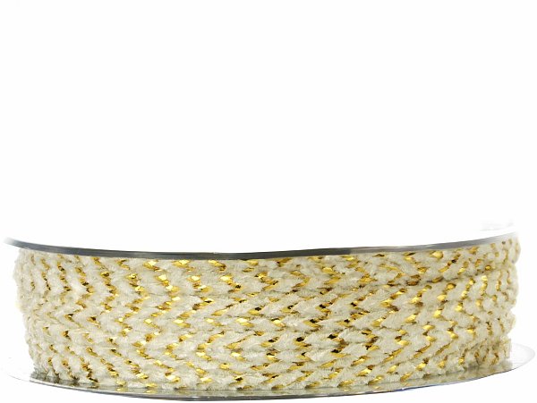 Cordino ciniglia bianco/oro