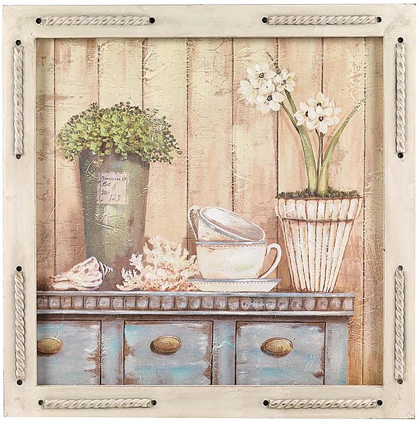 Quadro in Legno Country Mare Cornici con Corda