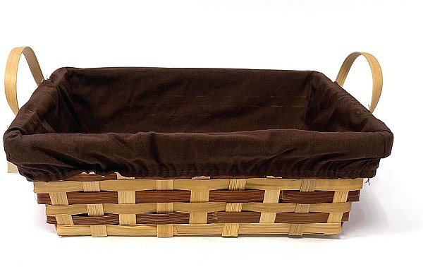 Portapane in Bamboo Foderato Marrone con Manici