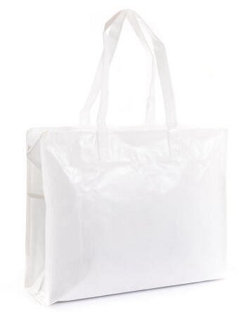 Borsa Bianca TNT Plastificata Lucida