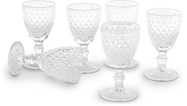 Set Calici Vino in Vetro Trasparente