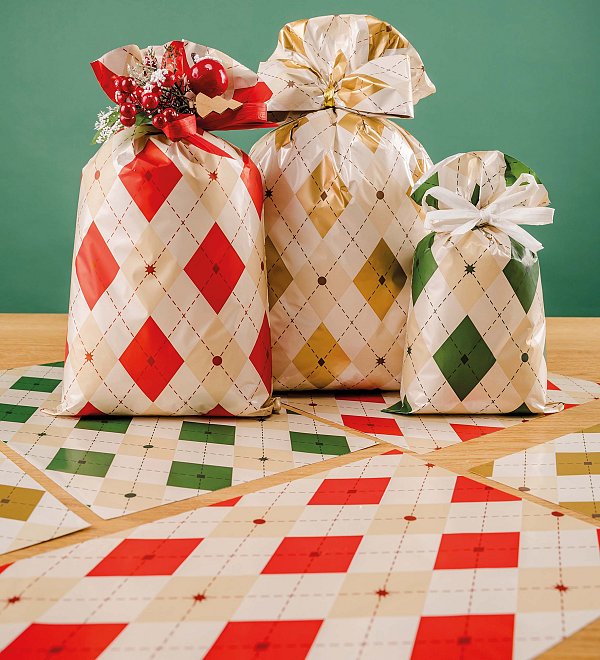 Buste Regalo Perlate Tartan Assortite in 5 Colori