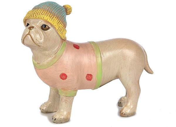 Cane in Resina con Cappello di Lana