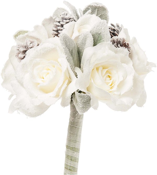 Bouquet Innevato Rose Luxury con pigne