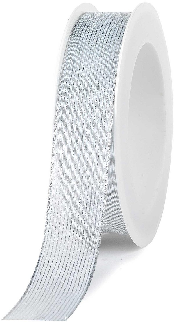 Nastro Tessuto Washington Bianco/Argento