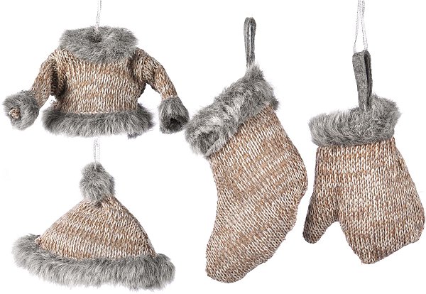 Set Ornamenti in Maglia Grigio