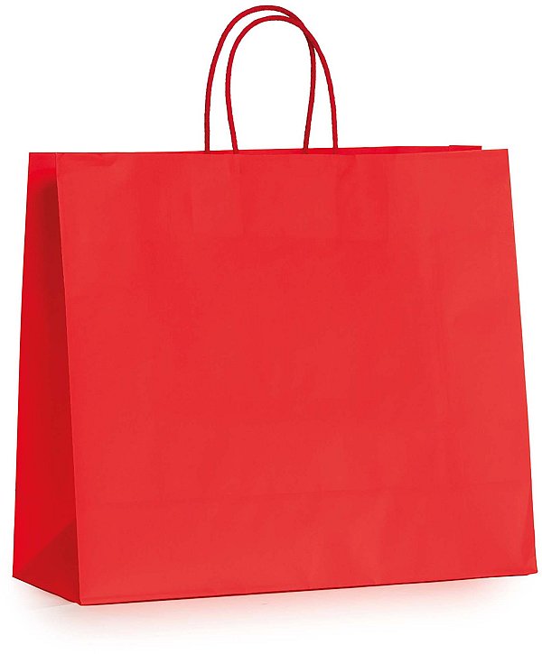 Shopper Carta Lusso Rosso con Maniglia in Cotone