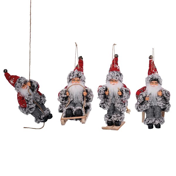 Mini Babbo Natale in Tessuto Rosso e Fiocchi di Neve (4 modelli disponibili)