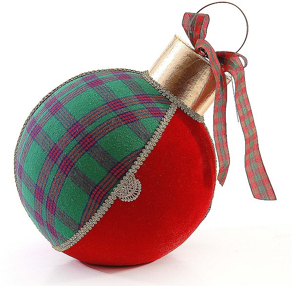 Sfera Decorativa Rosso/Verde Tartan