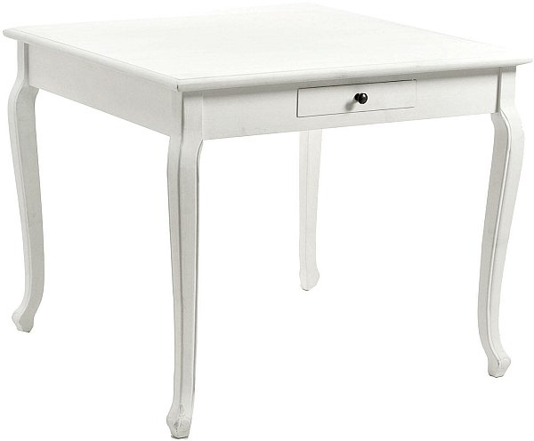 Tavolo in Legno Bianco Quadrato Friburgo