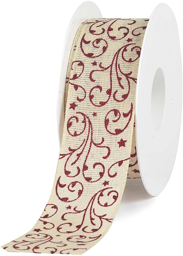 Nastro Tessuto Calligraphic Crema/Rosso