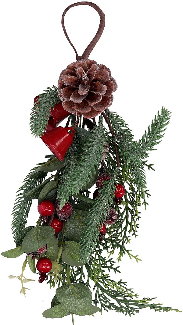 Tralcio di Pino con Pigne e Campane Rosse