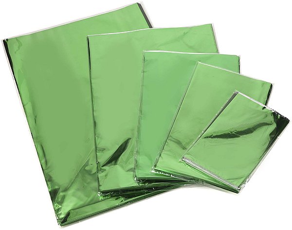 Buste Regalo Lucide Metallizzate Verde con Adesivo