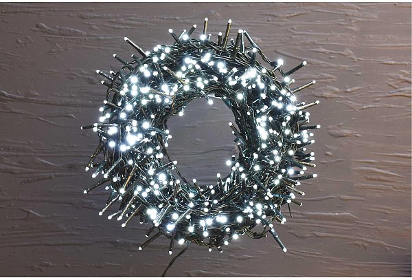 Catena Luminosa Filo Verde Microled Giochi di Luce Fredda
