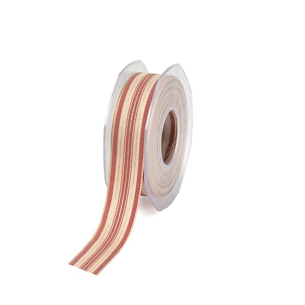 Nastro in Stripe Rigato Rosso e Laminato Oro