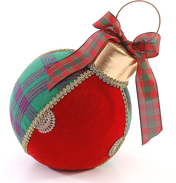 Sfera Decorativa Rosso/Verde Tartan