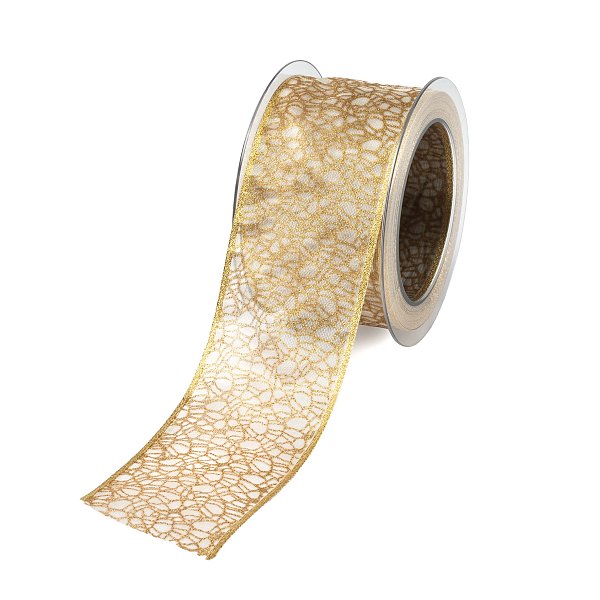 Nastro in Tessuto Avorio Golden Luxury con Glitter
