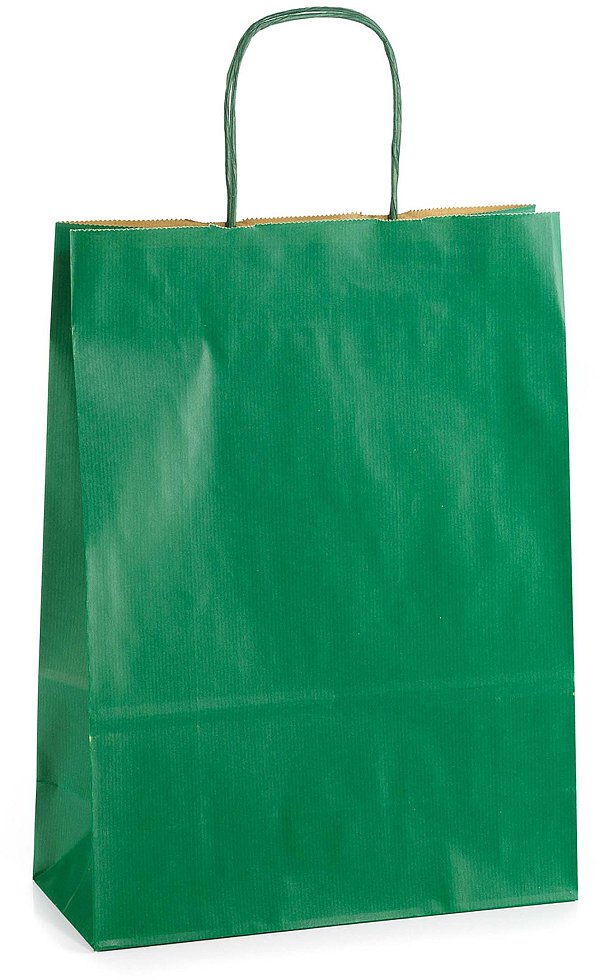 Shopper Carta Sealing Verde Inglese con Maniglia Intrecciata