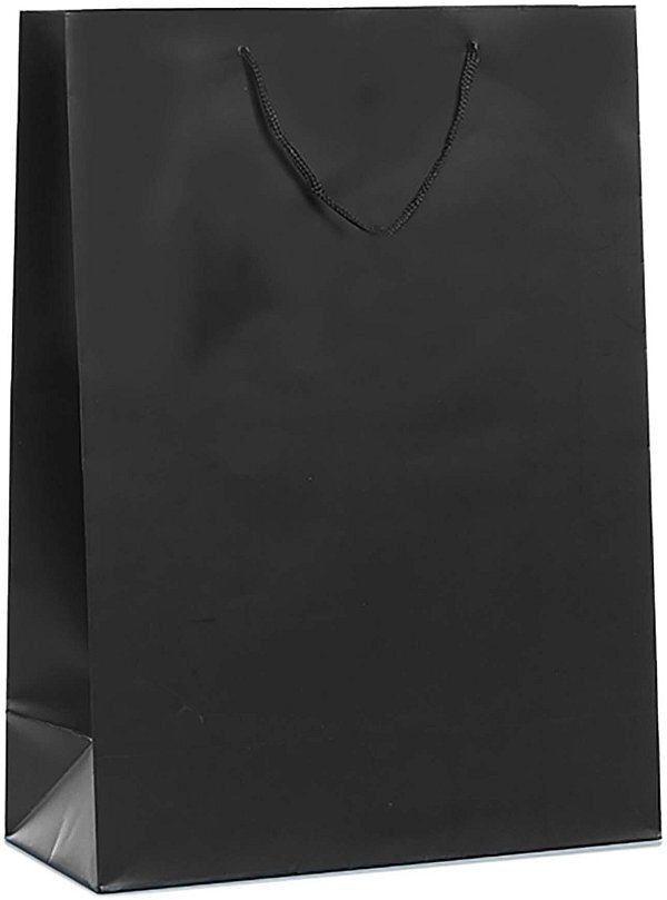 Shopper Lusso Nero Plastificata Opaca