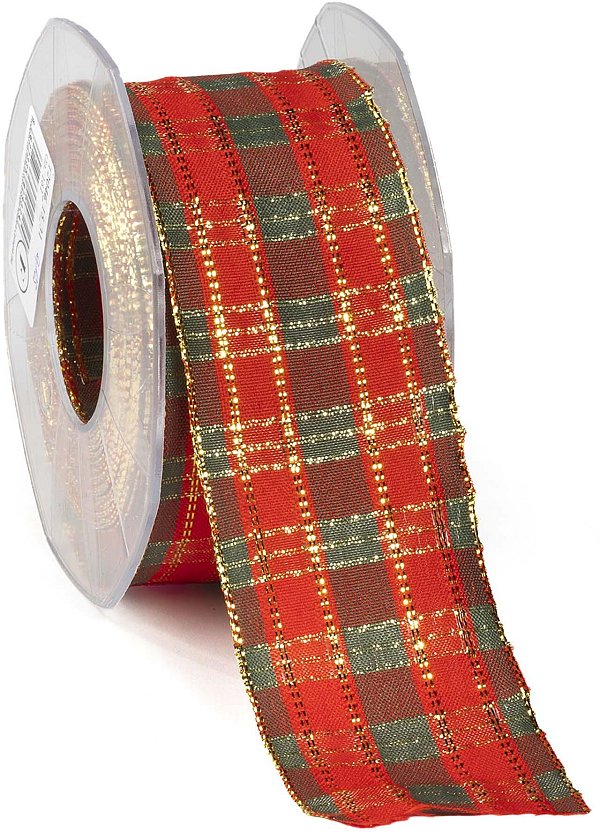 Nastro Animato Tartan Rosso Lurex