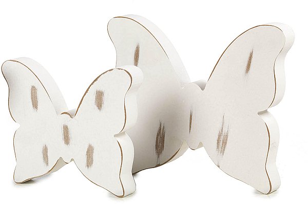 Farfalla in Legno Bianco
