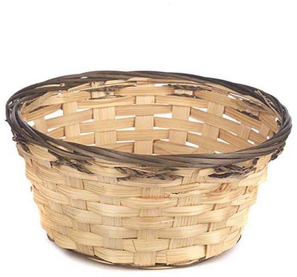 Portapane in Bamboo Tondo Beige/Marrone