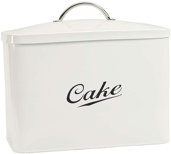 Scatola Cake in Metallo Bianco con Coperchio