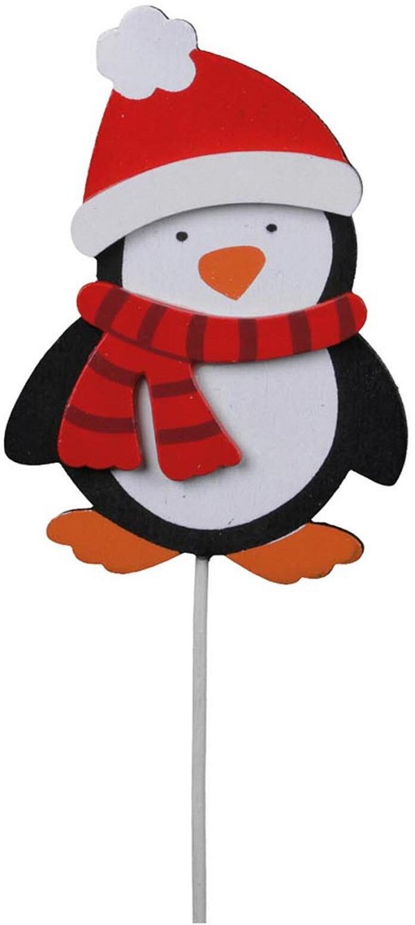 Stick Pinguino con Stelo in Legno