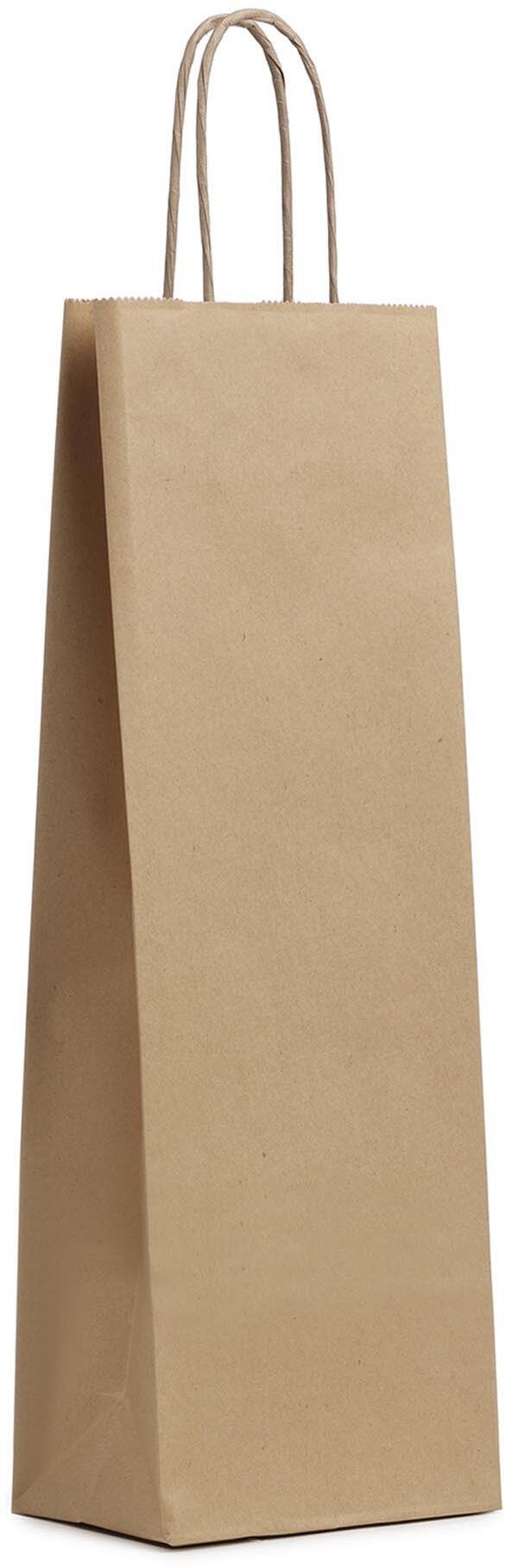 Shopper Carta Portabottiglie Avana con Maniglia Intrecciata