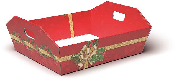 Cesta in Cartone Holly Jolly con Maniglie